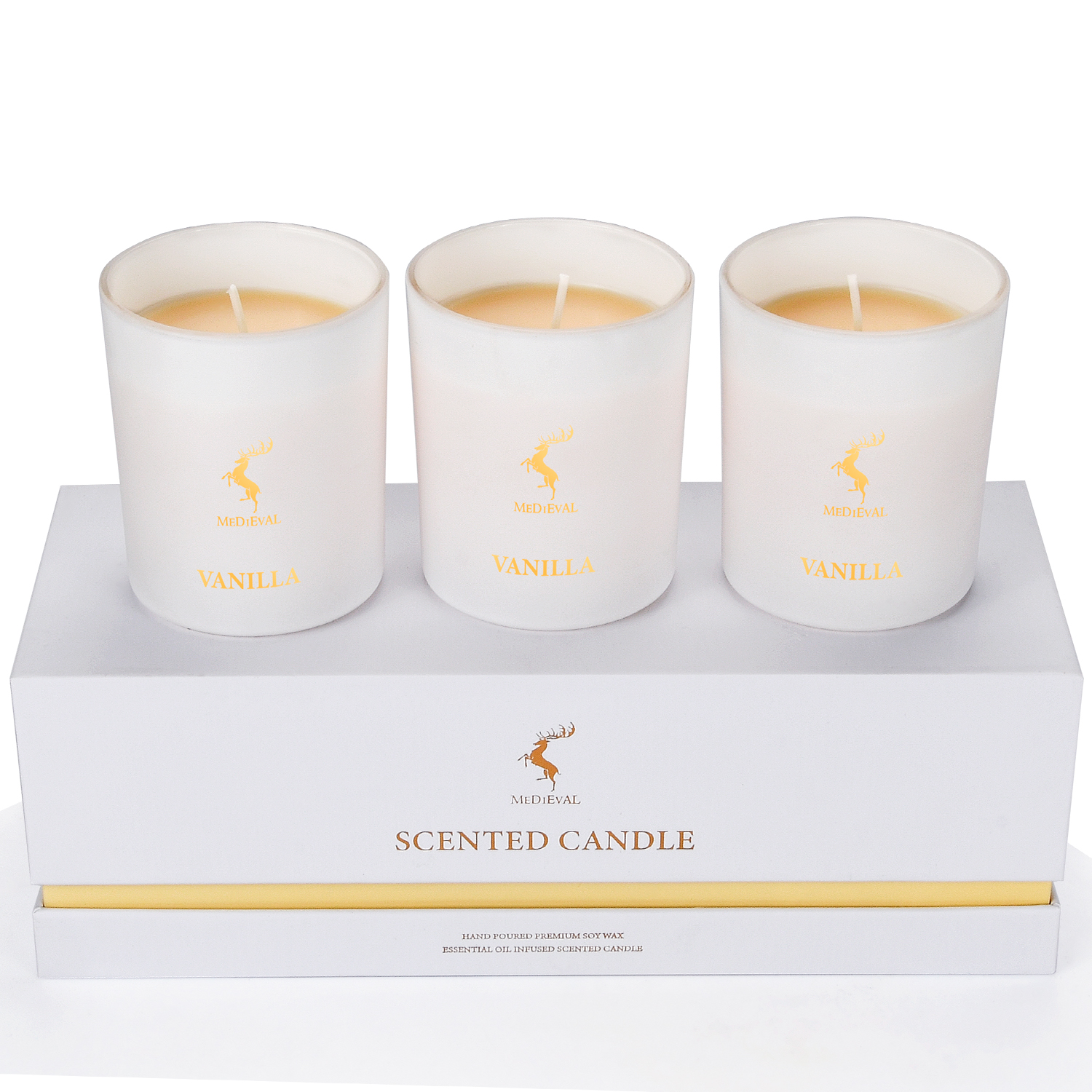 Luxury White Fragrance Oil Soy Wax Scented Candles with Custom Labels