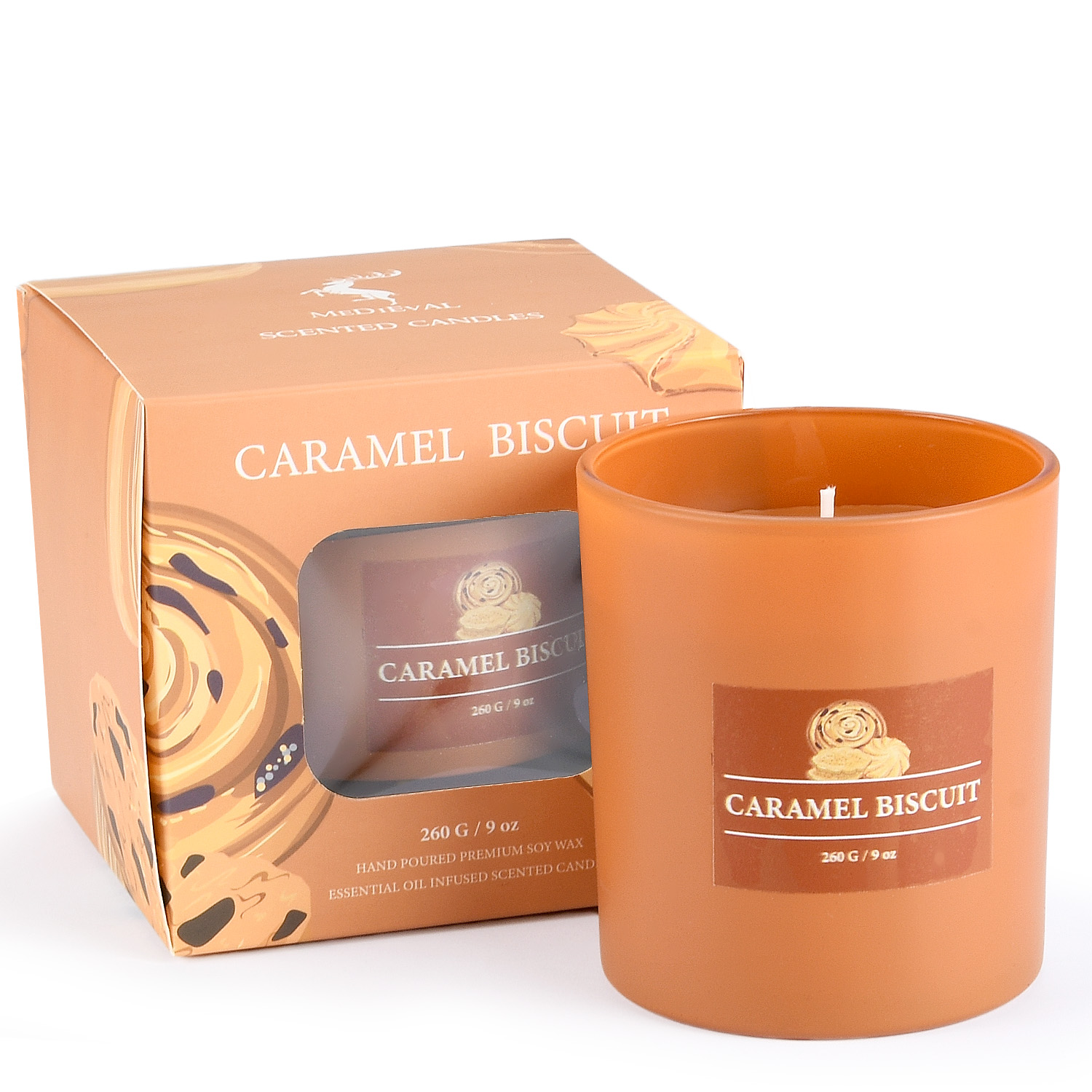 High Quality Nature Soy Wax Scented Candles in Colored Glass Jar