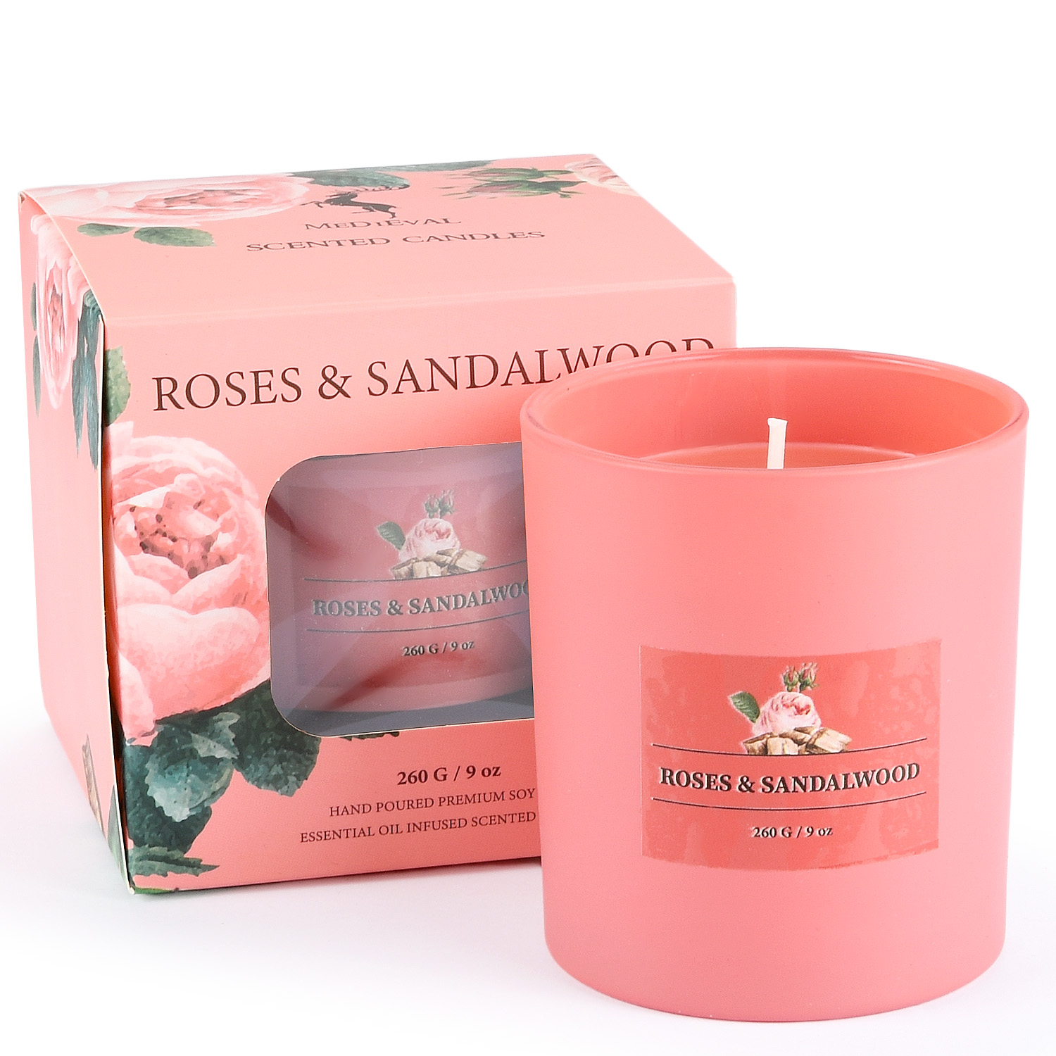High Quality Nature Soy Wax Scented Candles in Colored Glass Jar