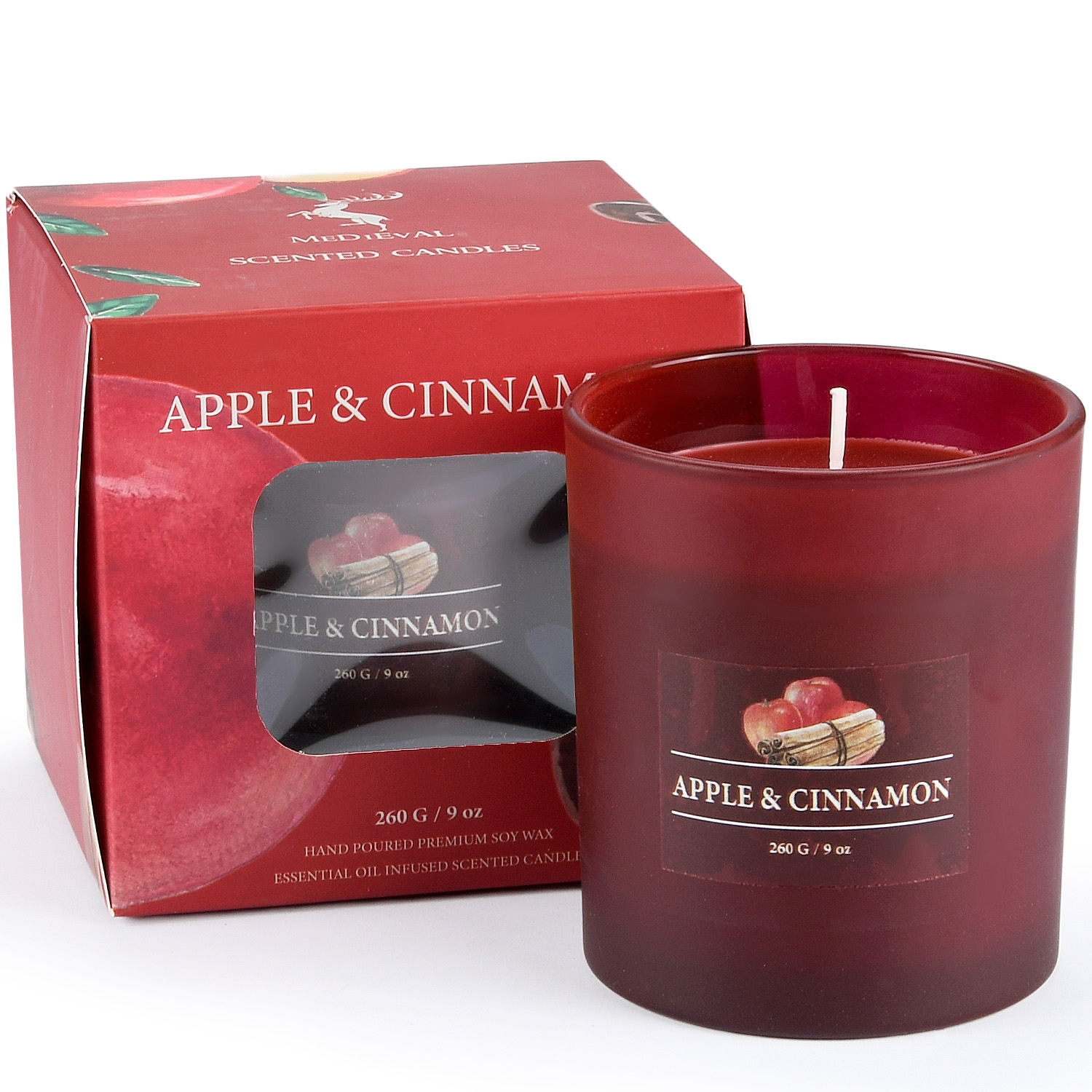 High Quality Nature Soy Wax Scented Candles in Colored Glass Jar