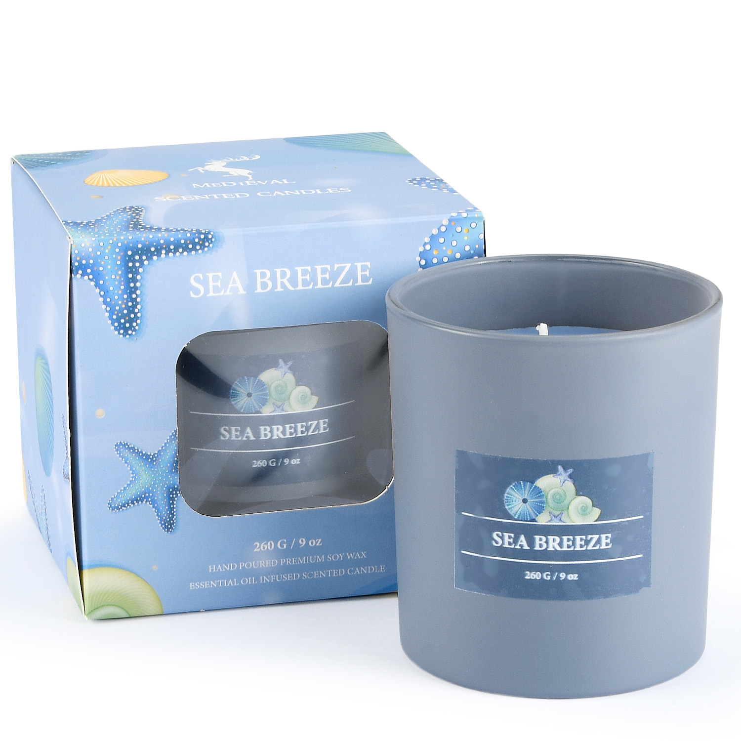 High Quality Nature Soy Wax Scented Candles in Colored Glass Jar