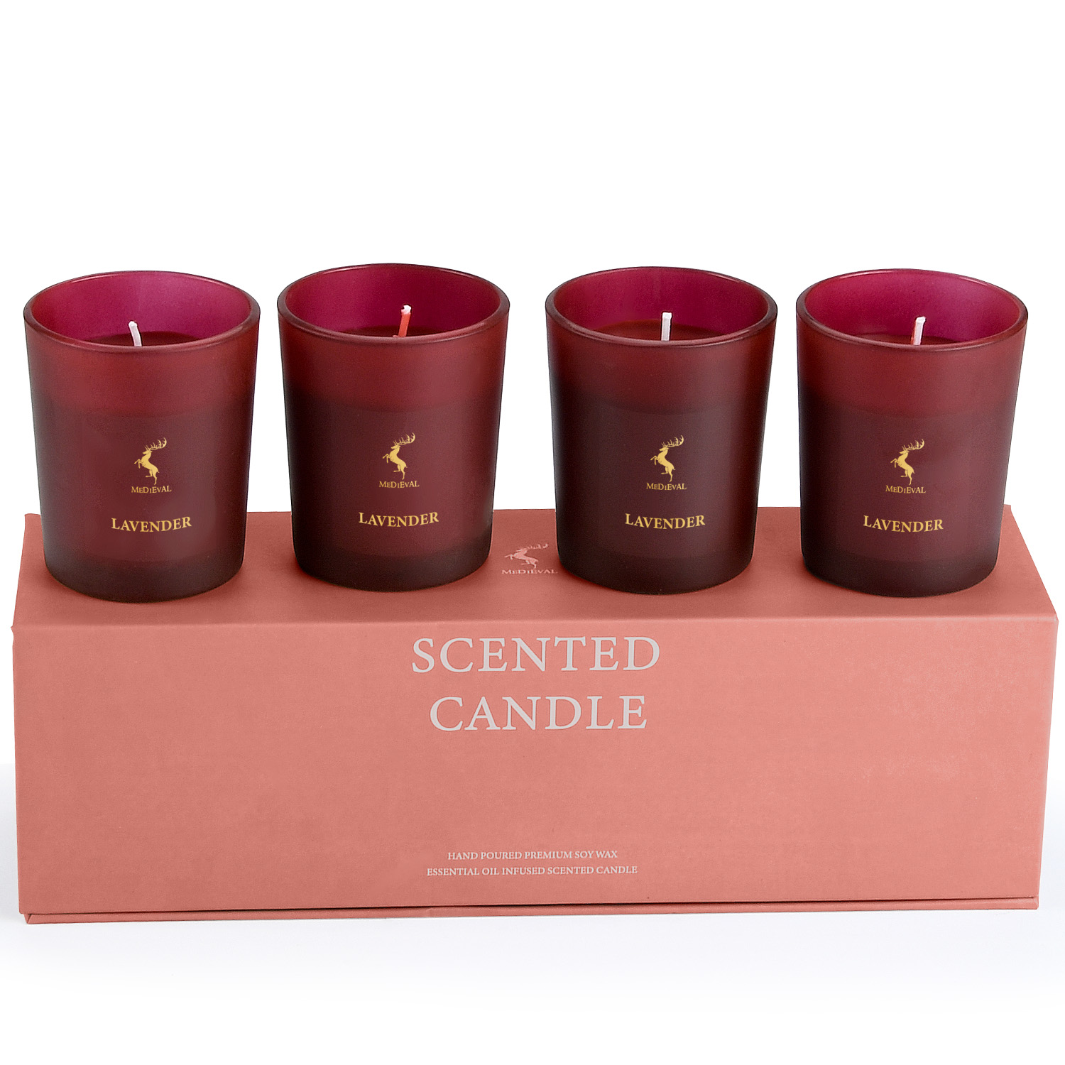 Set of 4 Soy Wax Scented Candles Aromatic Candles with Logo