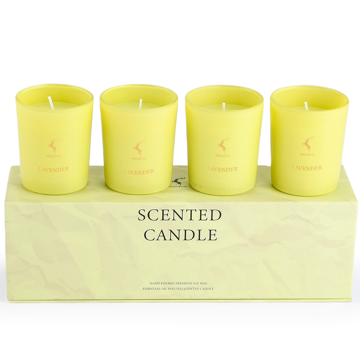 Set of 4 Soy Wax Scented Candles Aromatic Candles with Logo