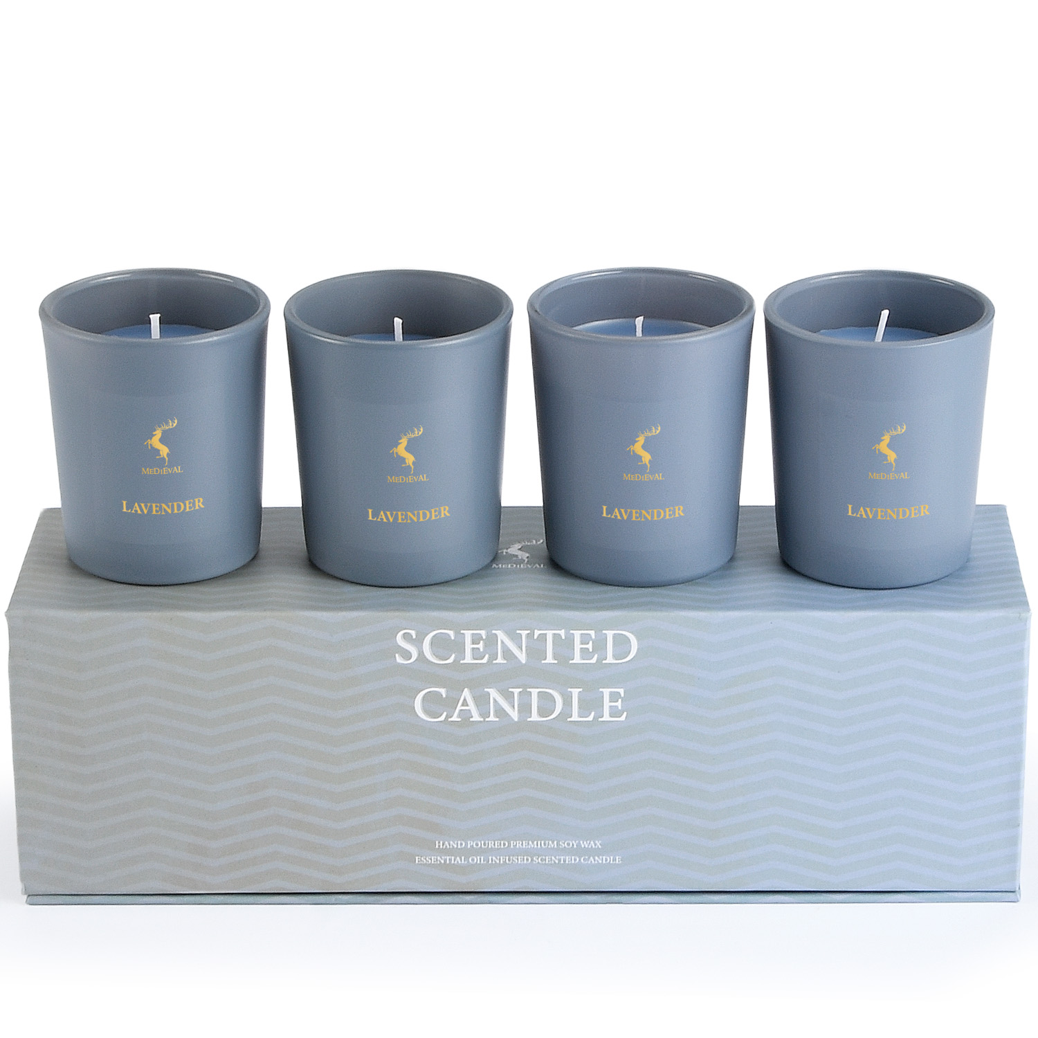 Set of 4 Soy Wax Scented Candles Aromatic Candles with Logo