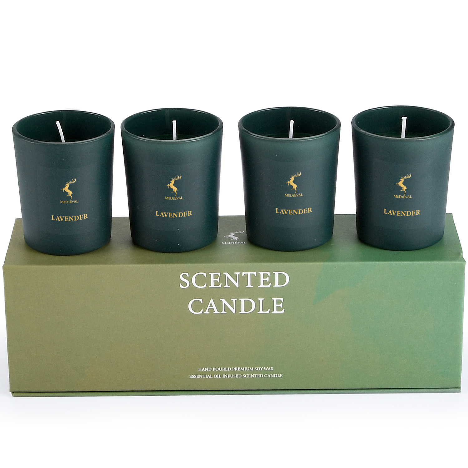 Set of 4 Soy Wax Scented Candles Aromatic Candles with Logo