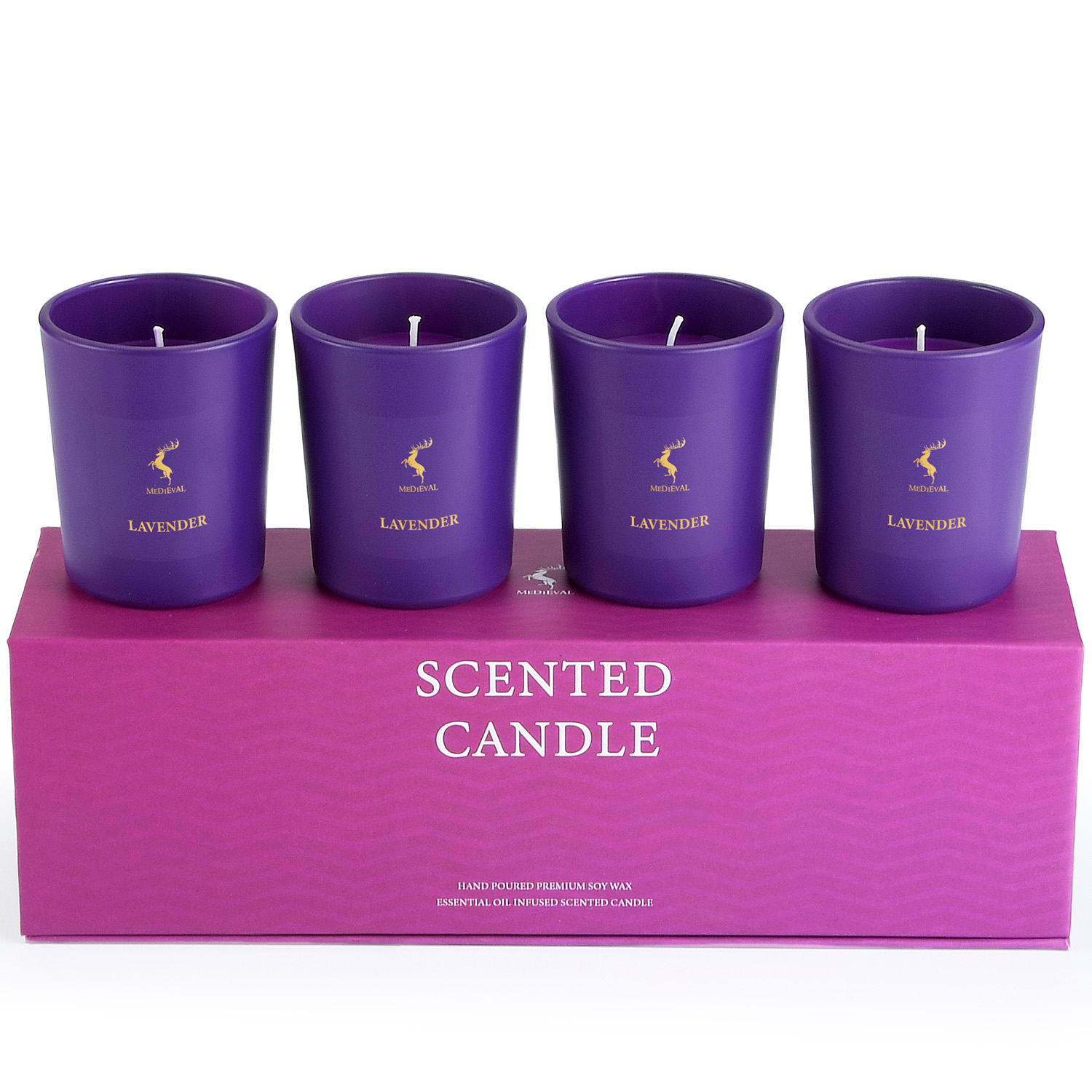 Set of 4 Soy Wax Scented Candles Aromatic Candles with Logo