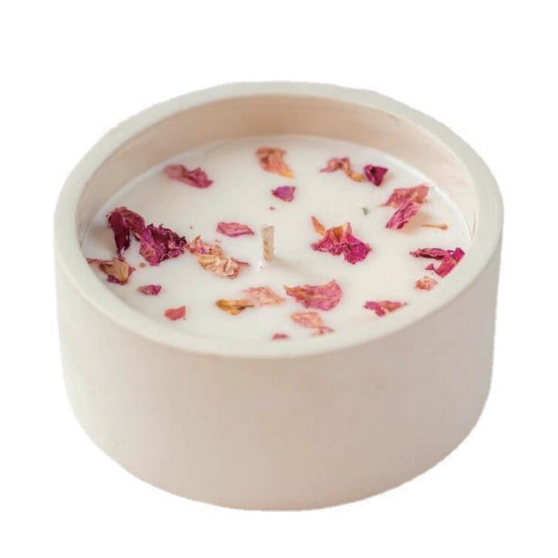 Home Decor Soy Wax Scented Candle with Dried Flowers