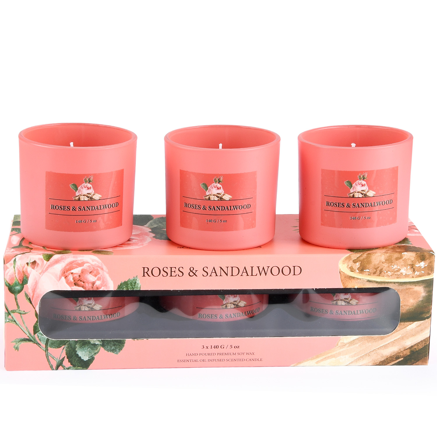 Set of 3 Wedding Gift Essential Oil Scented Pillar Candle