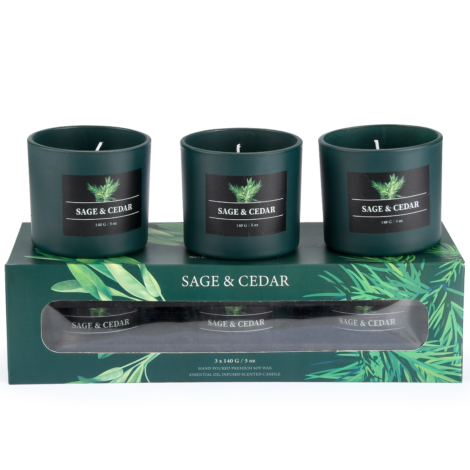 Set of 3 Wedding Gift Essential Oil Scented Pillar Candle