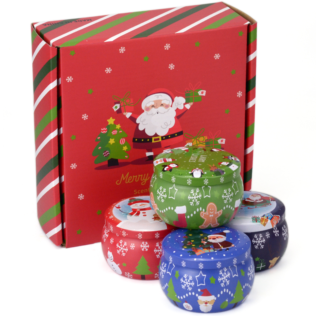 Christmas Tin Jar Fragrance Oil Soy Wax Scented Candle