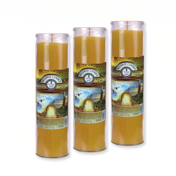 Custom 5 Days Glass Jar Beeswax Candles