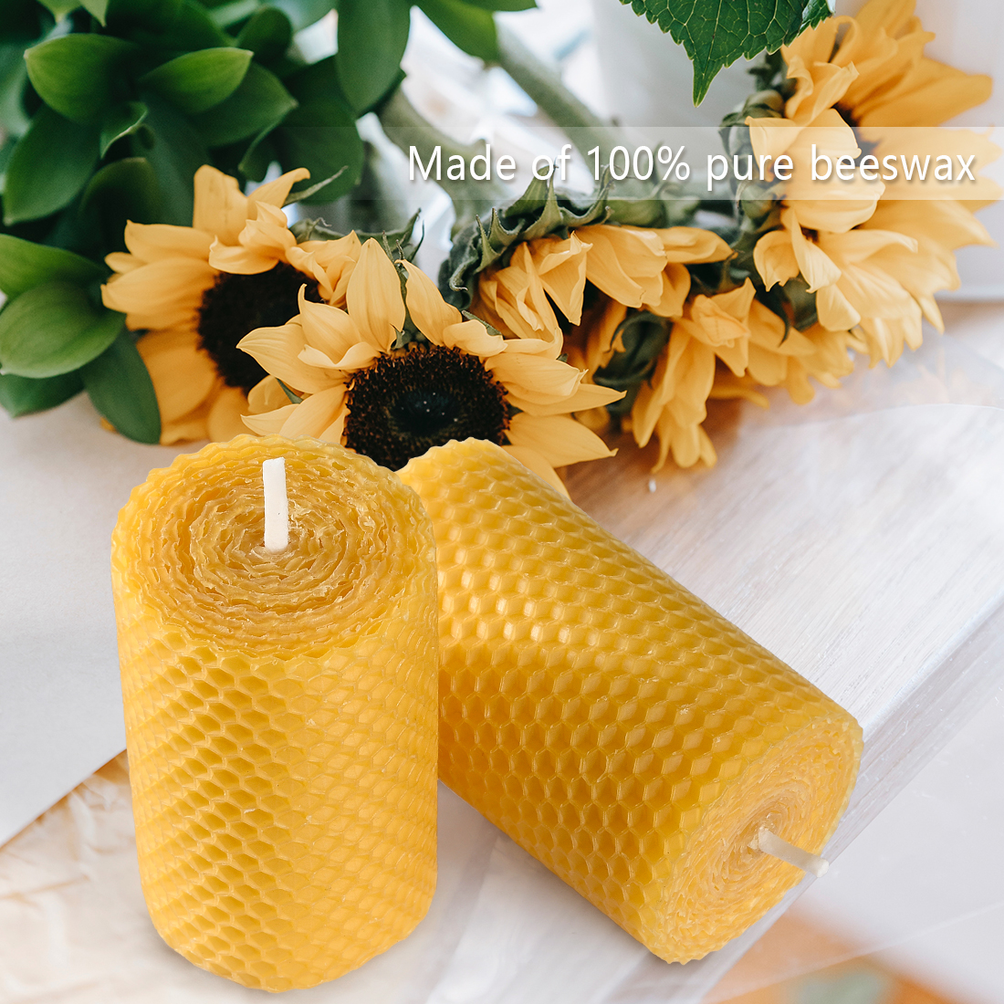 Custom Hand Rolled Beeswax Pillar Candles