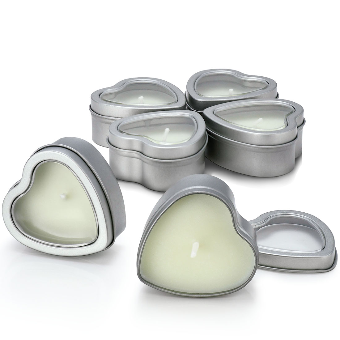 Private Label Custom Heart-shaped Tin Soy Wax Scented Candles
