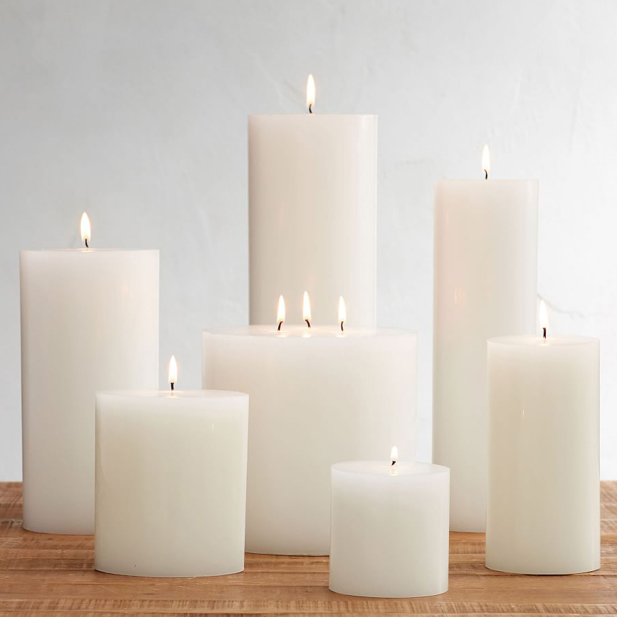 Long Burning Eco Friendly Flameless Pillar Candles
