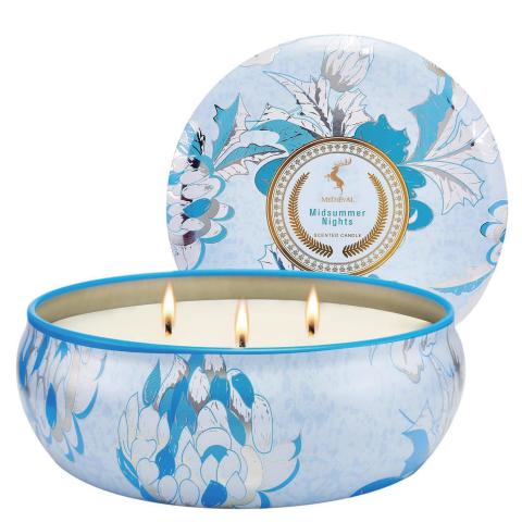 Luxury Tin Jar Three Wicks Natural Pure Soy Wax Scented Candles