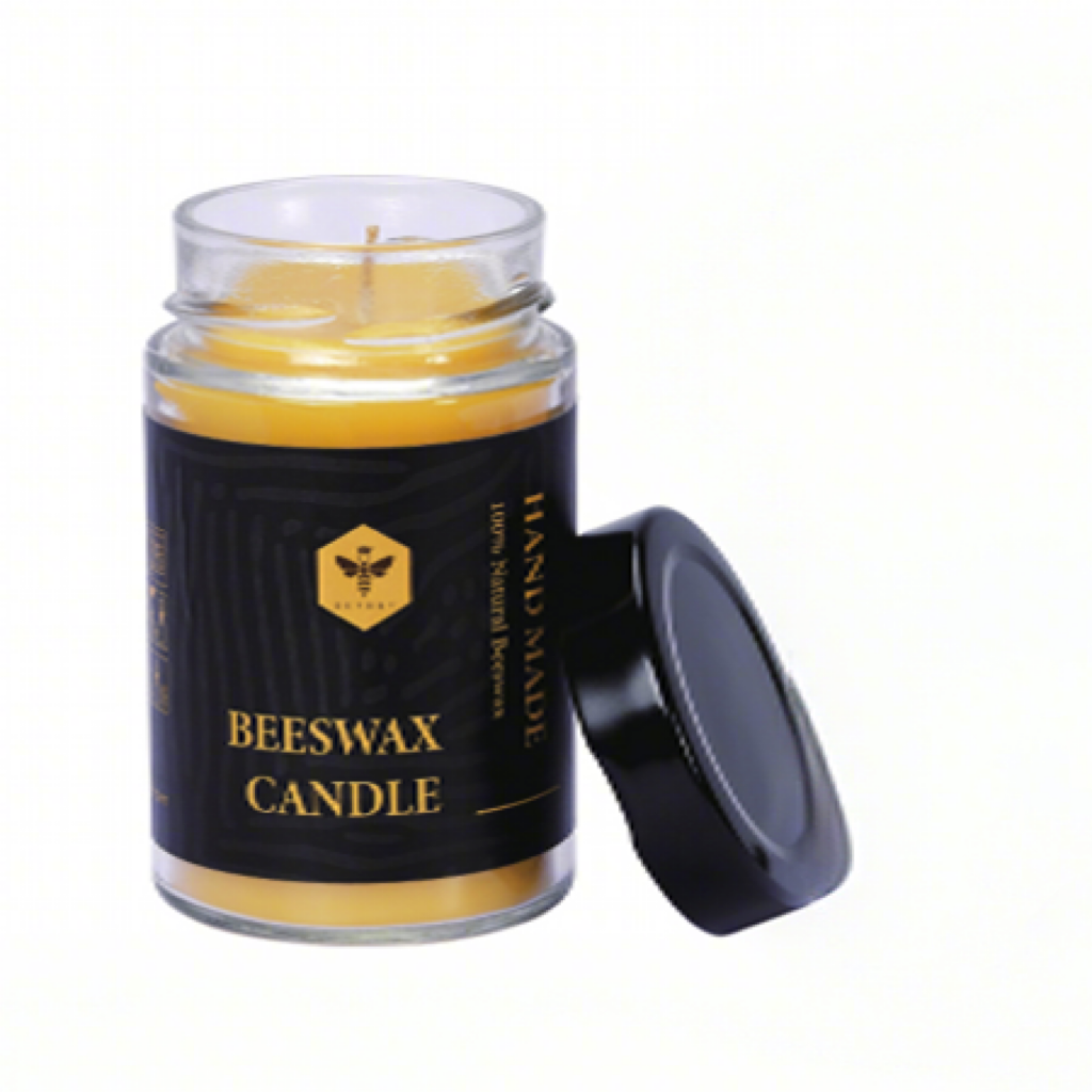 Wholesale Glass Jar Natural Beeswax Pillar Candles